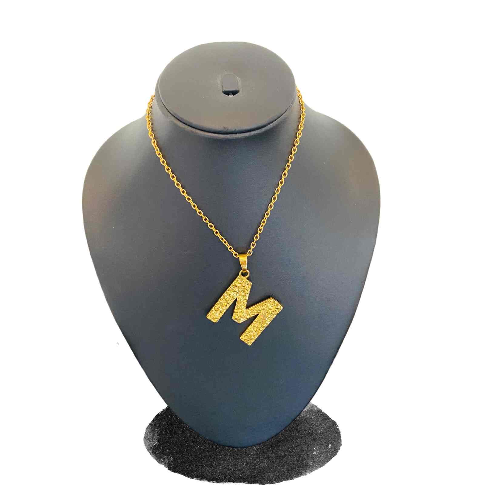 Letter Necklace Alphabet V Name Initial Pendant in 18K Gold with