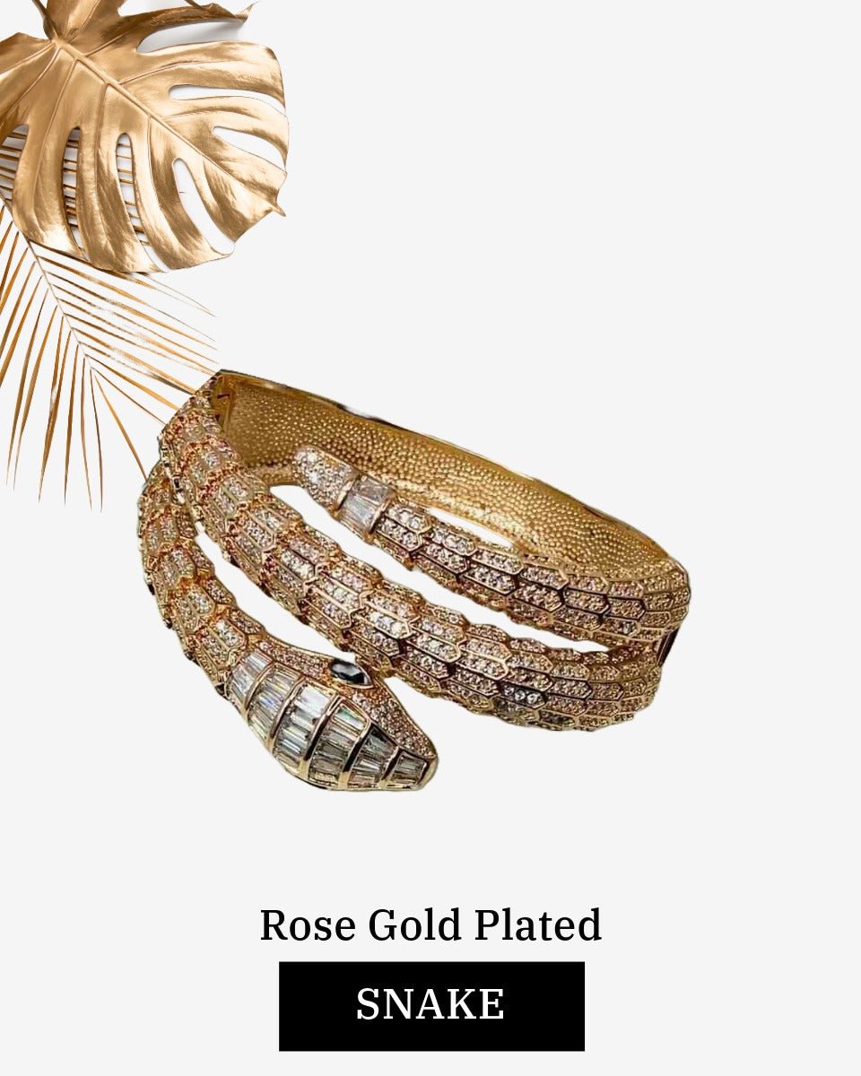 rose gold plated snake jewellery