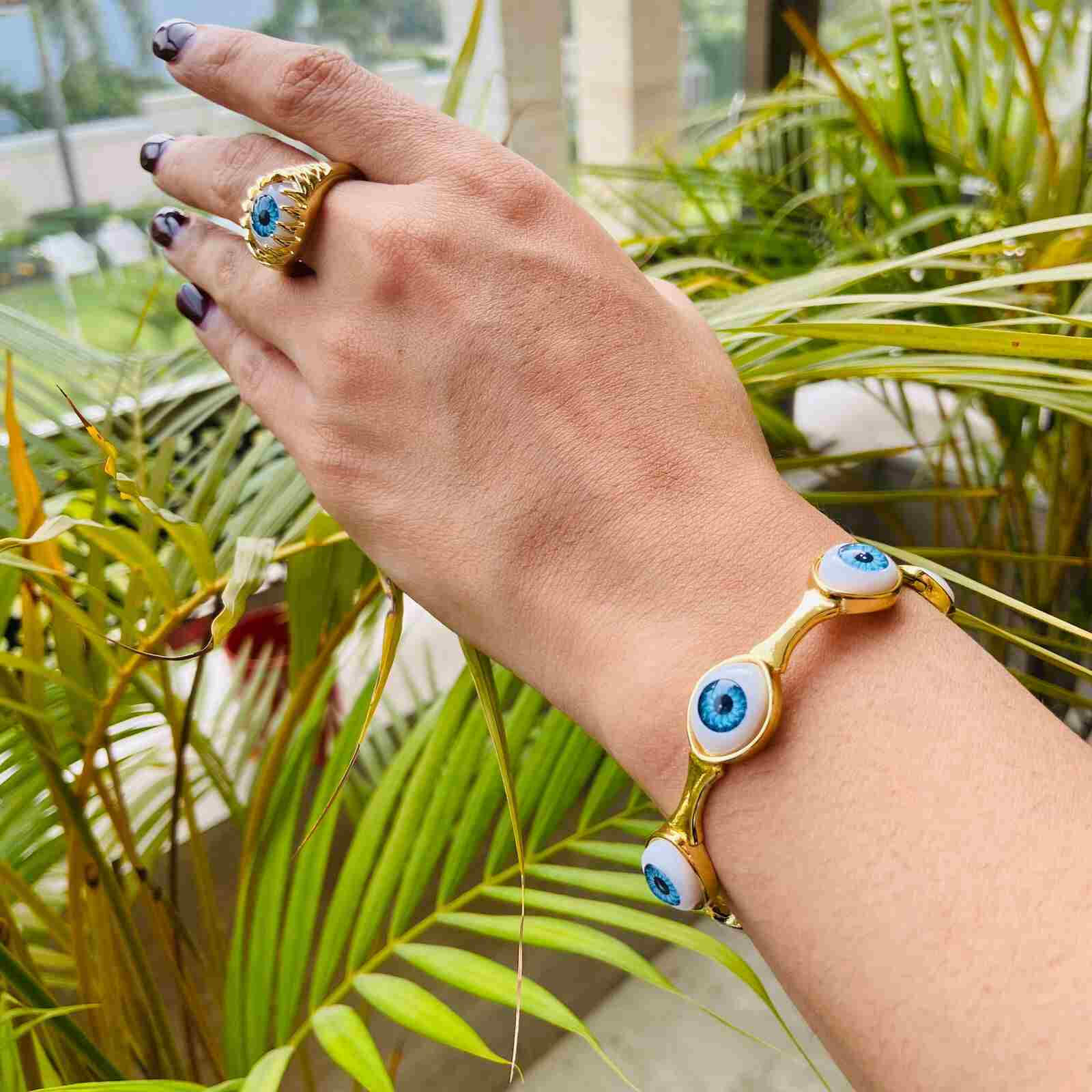 3D Evil Eye Bracelet | Gold Plated 3D Bracelet