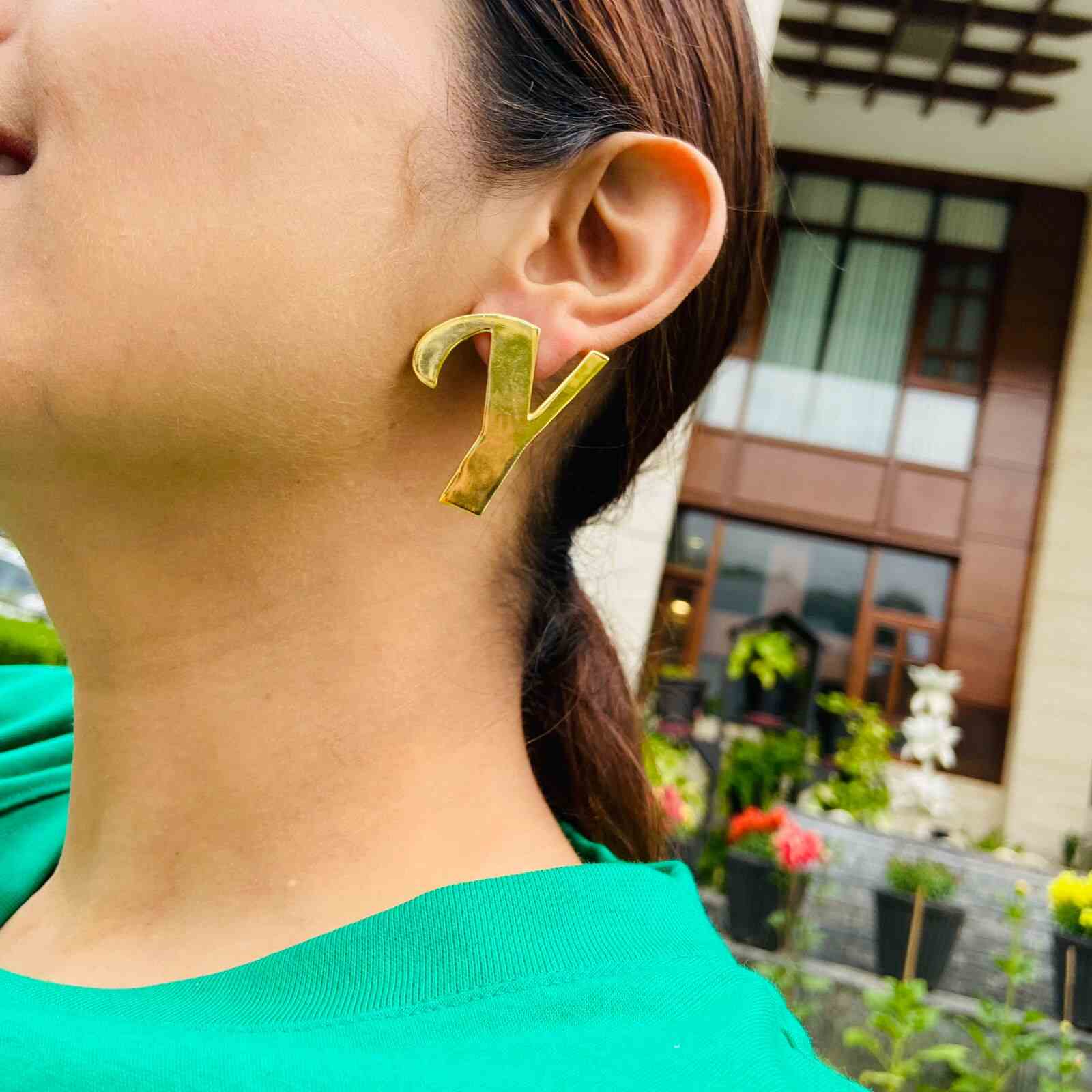 Alphabet Earrings Gold