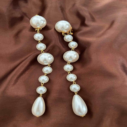 Big Dangle Pearl Earrings | Anti-Tarnish | Water Resistant | Gift Box Packing