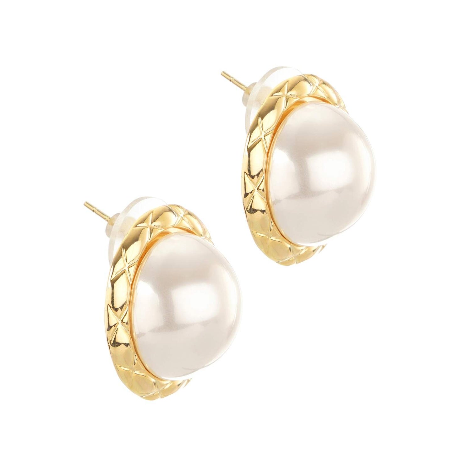 Big Pearl Stud Earrings | Western Jewellery | Anti Tarnish Jewellery | Light Weight