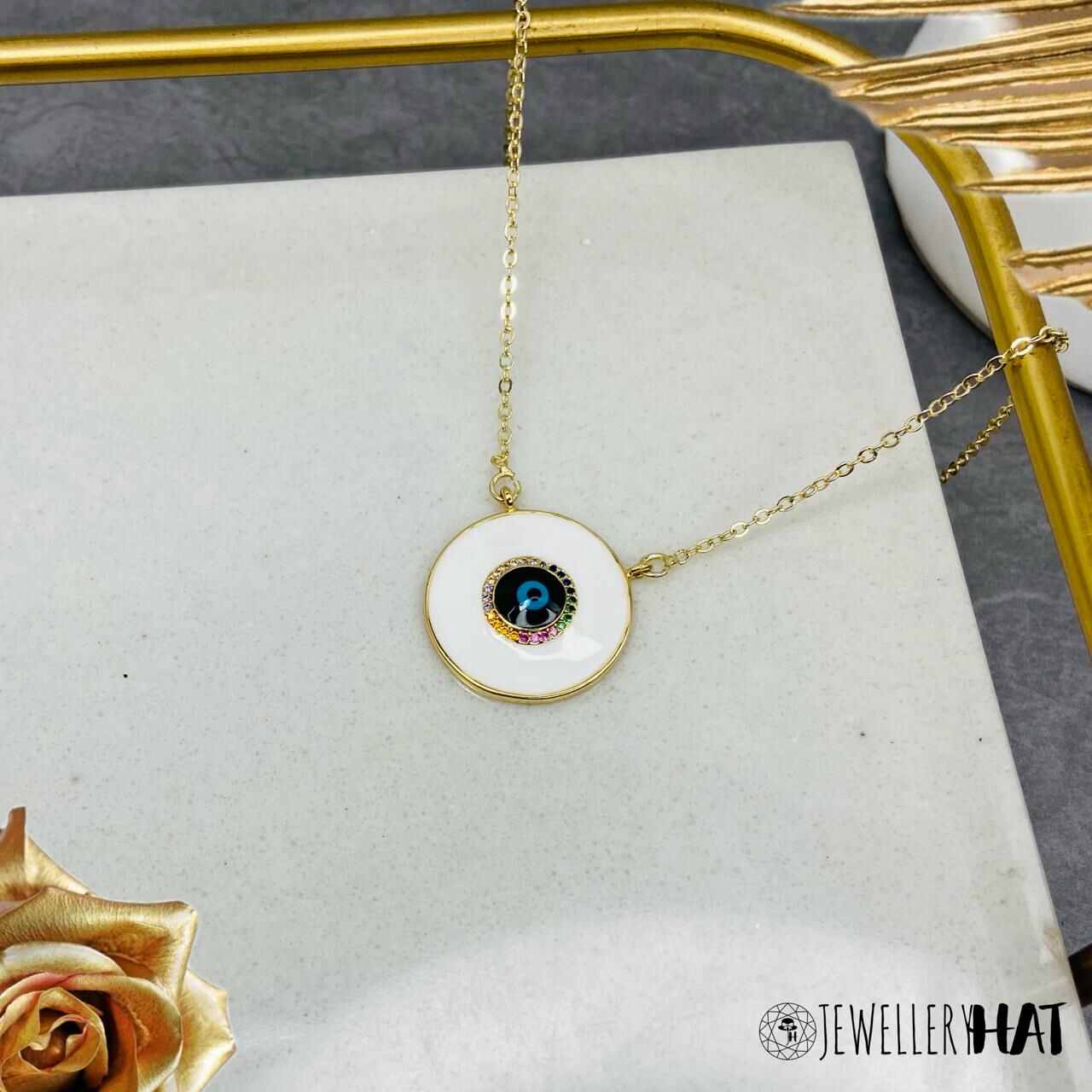 Blue Eye Necklace | Gold Plated Evil Eye Necklace for Women | Artificial Jewellery