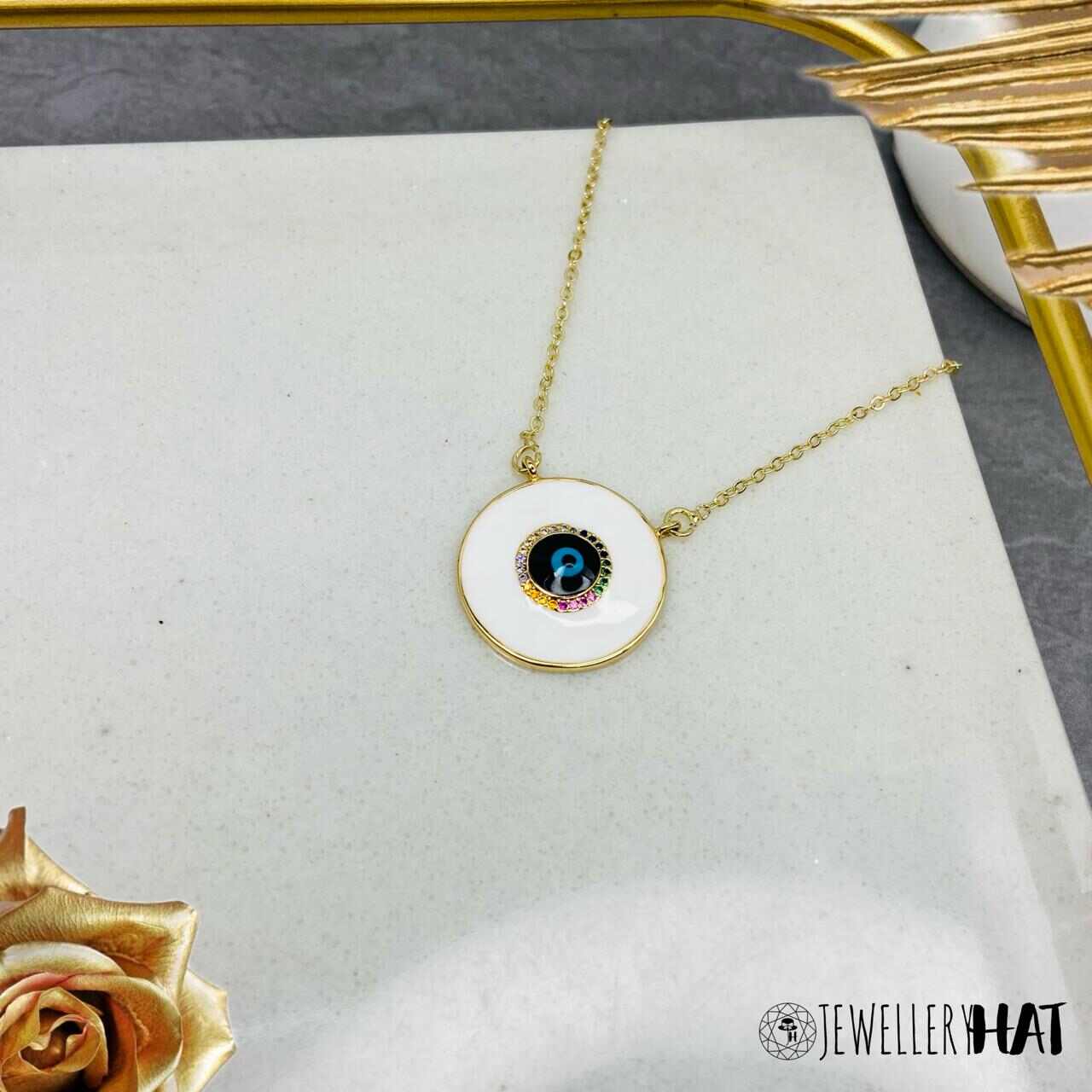 Blue Eye Necklace | Gold Plated Evil Eye Necklace for Women | Artificial Jewellery