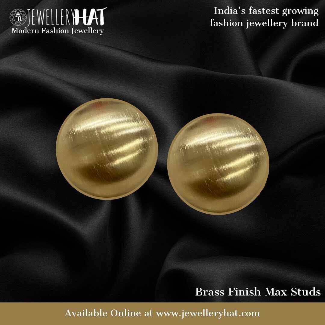 Brass Finish Max Studs Earrings - Premium Collection - Brass Finish Fashion Jewellery