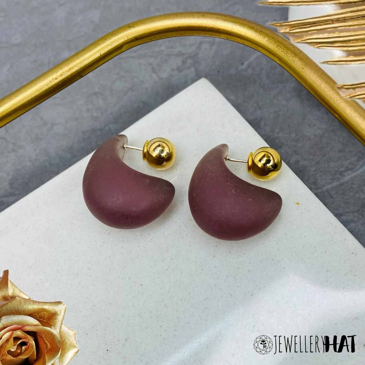 Burgundy Color Earrings