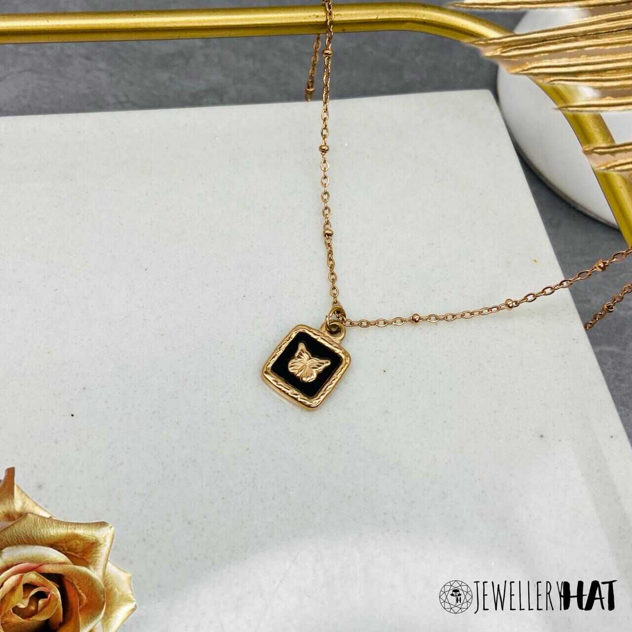 Butterfly Necklace | Rose Gold Plated Butterfly Necklace for Women | Artificial Jewellery