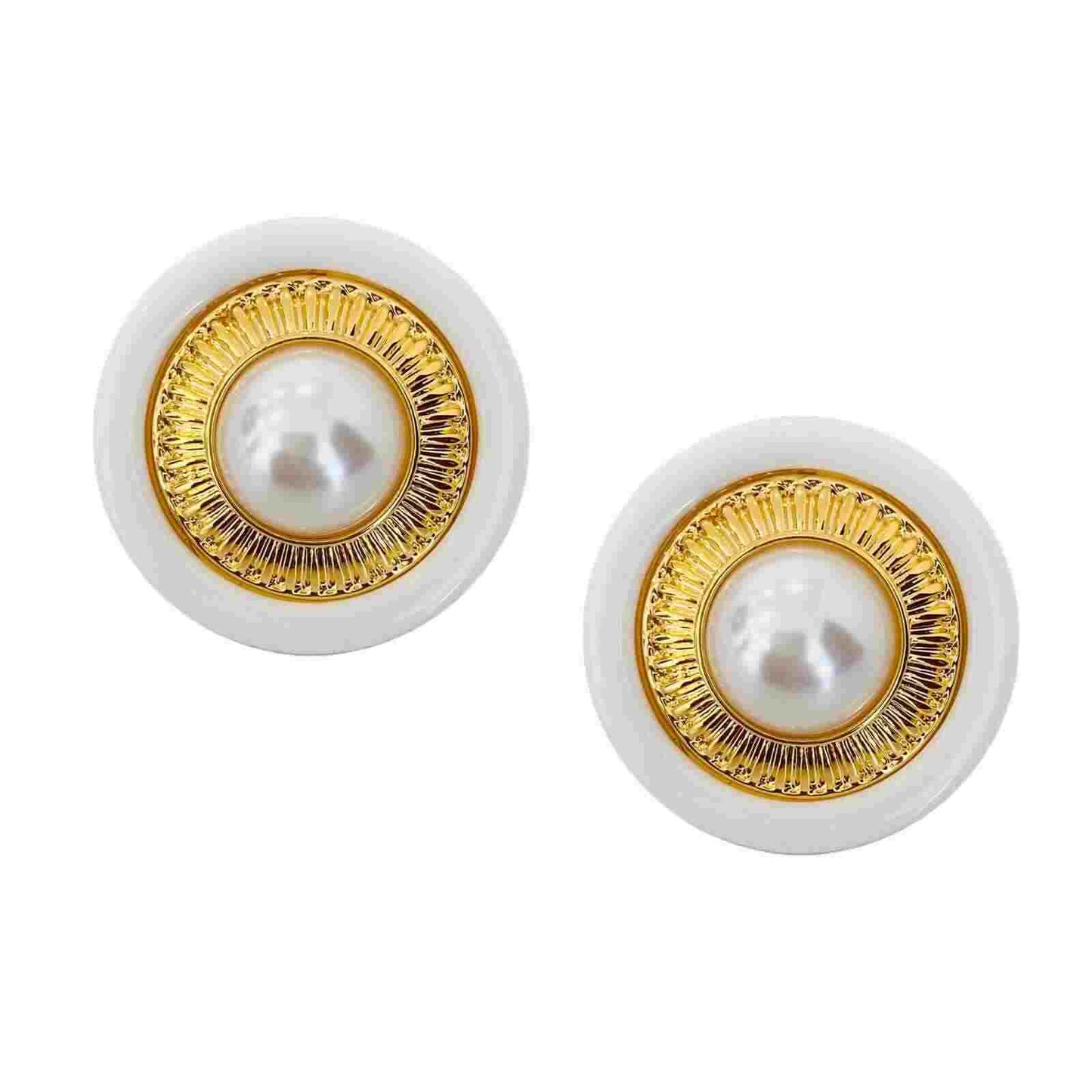 Button Earrings | Pearl White Eye | Western Jewellery | Latest  Design Of Fashion Earrings In 2023