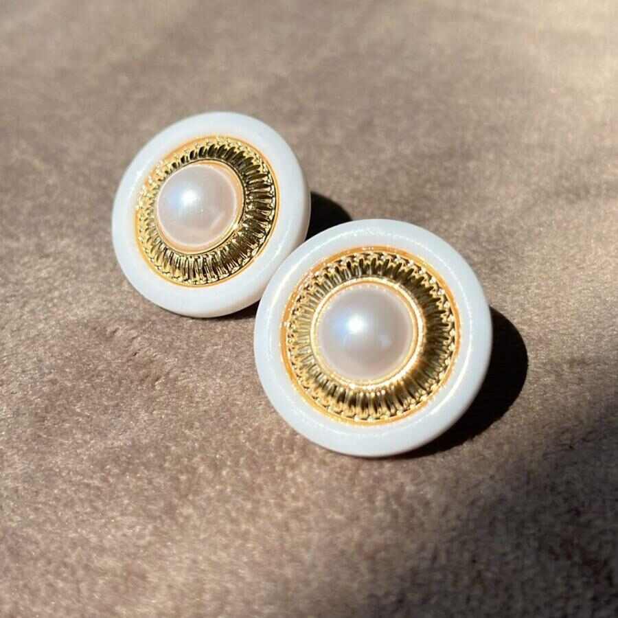 Button Earrings | Pearl White Eye | Western Jewellery | Latest  Design Of Fashion Earrings In 2023