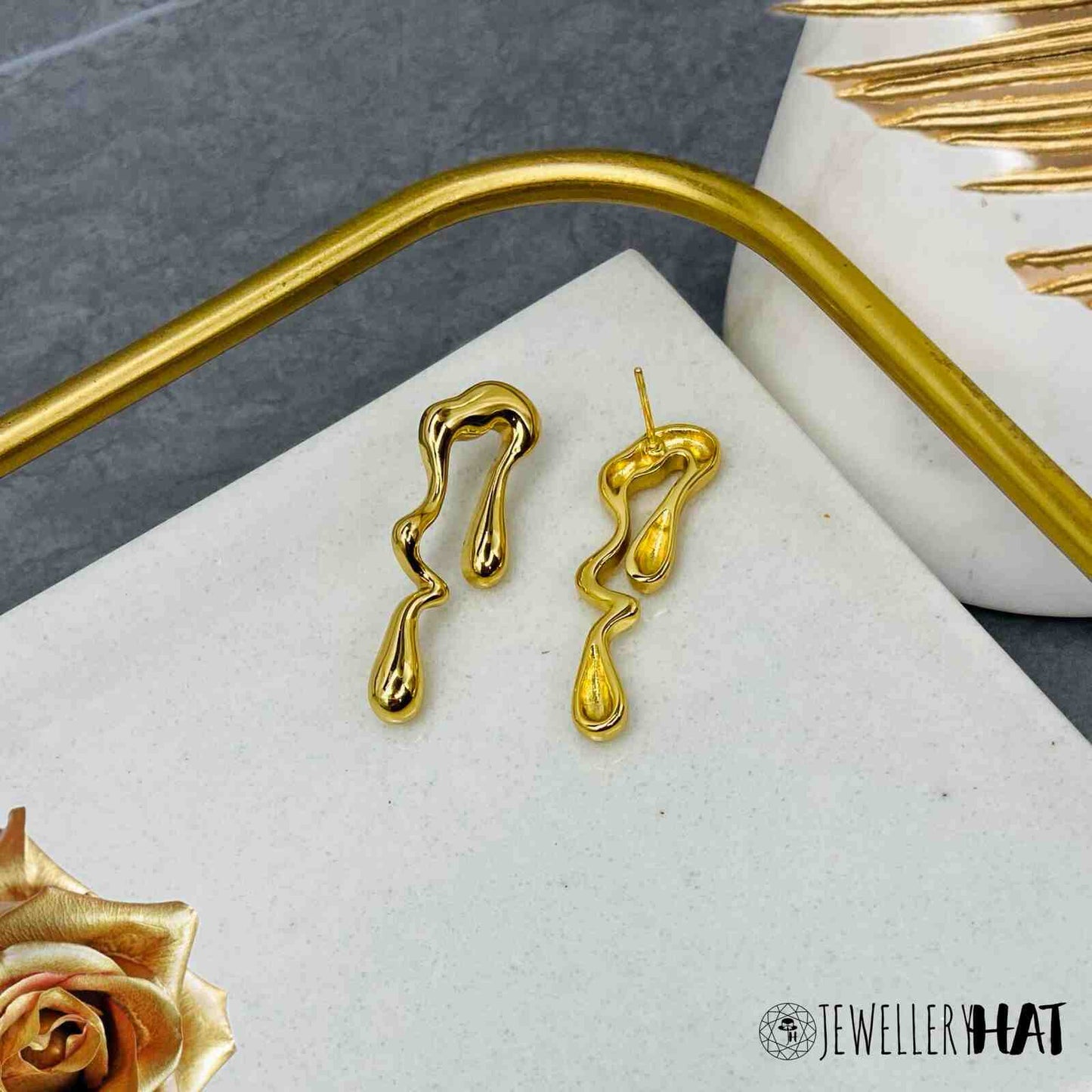 Contemporary Gold Earrings