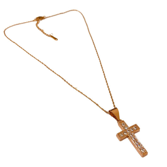 Cross Necklace | Rose Gold Plated Cross Necklace for Women | Artificial Jewelry