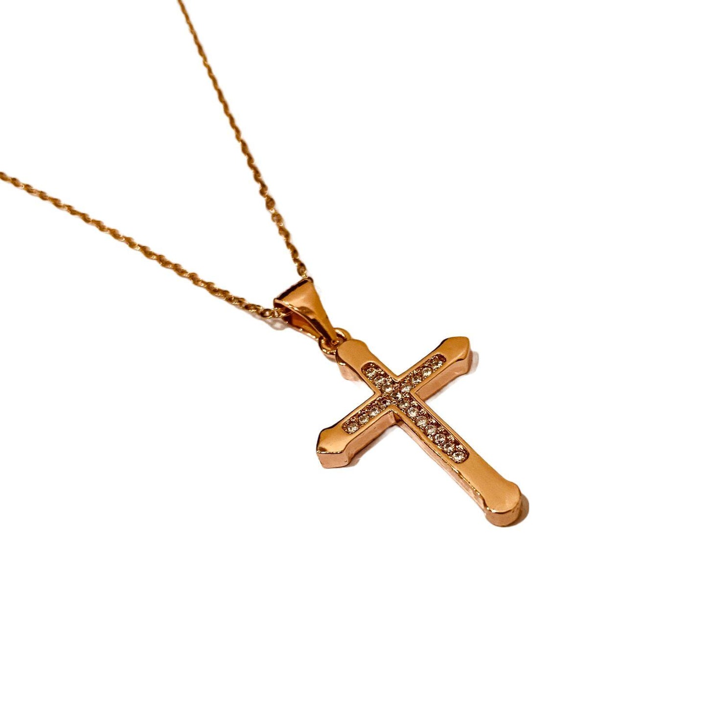 Cross Pendant | Rose Gold Cross Necklace for Women | Artificial Jewelry