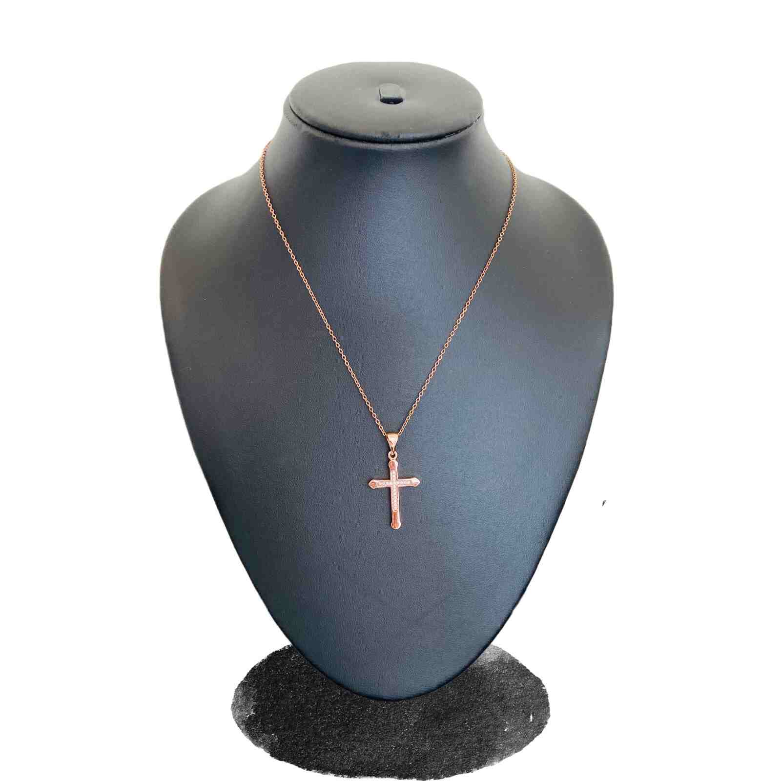 Cross Pendant | Rose Gold Cross Necklace for Women | Artificial Jewelry