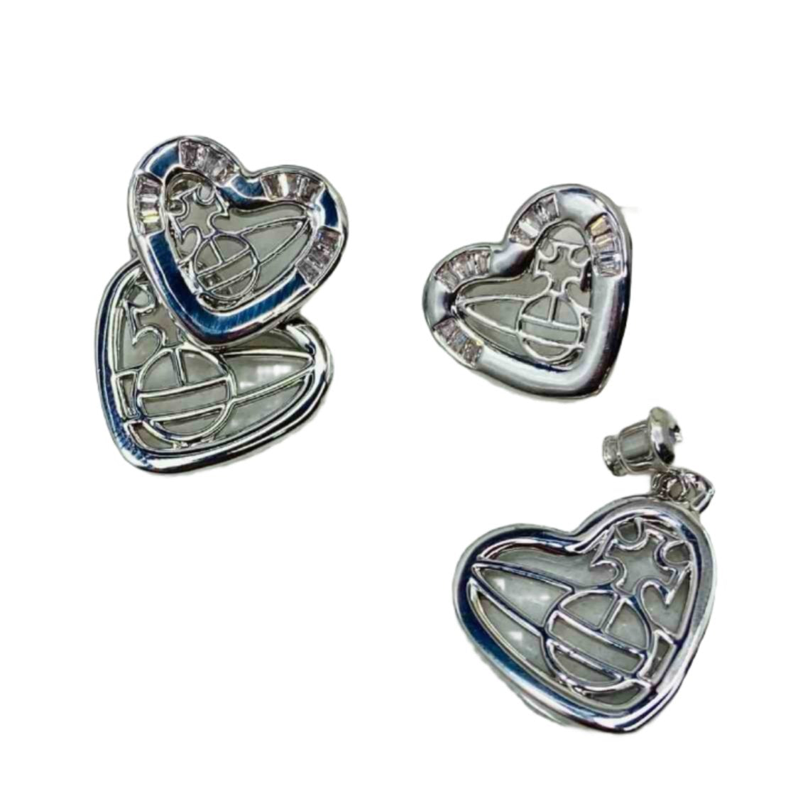 Heart Earrings Design | Sliver Plated Heart Shaped Earrings