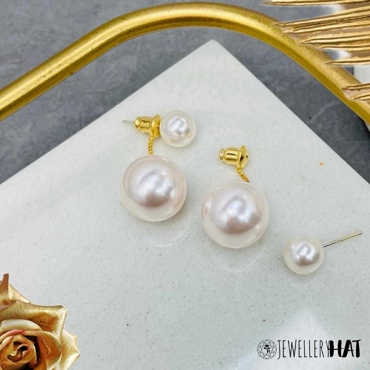 Earrings Gold And Pearl