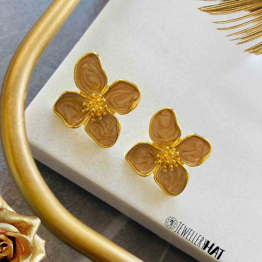 Earrings Gold Flower