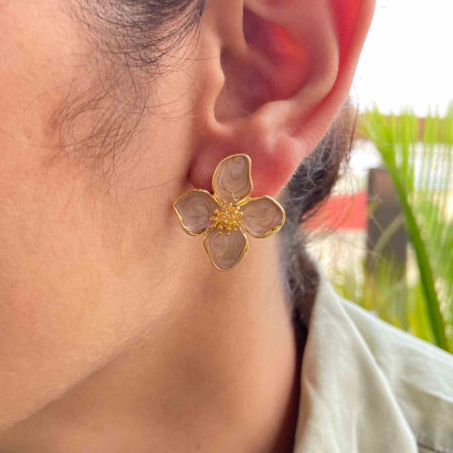 Earrings Gold Flower