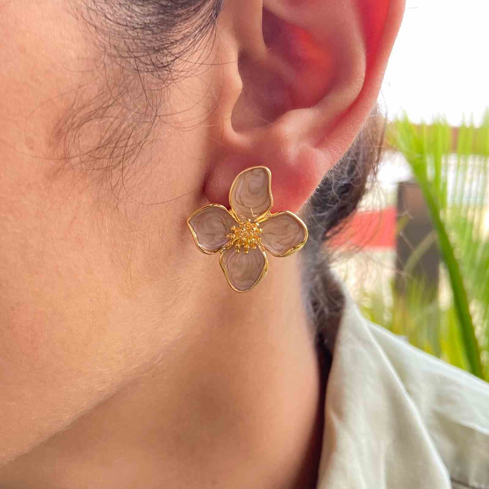 Earrings Gold Flower