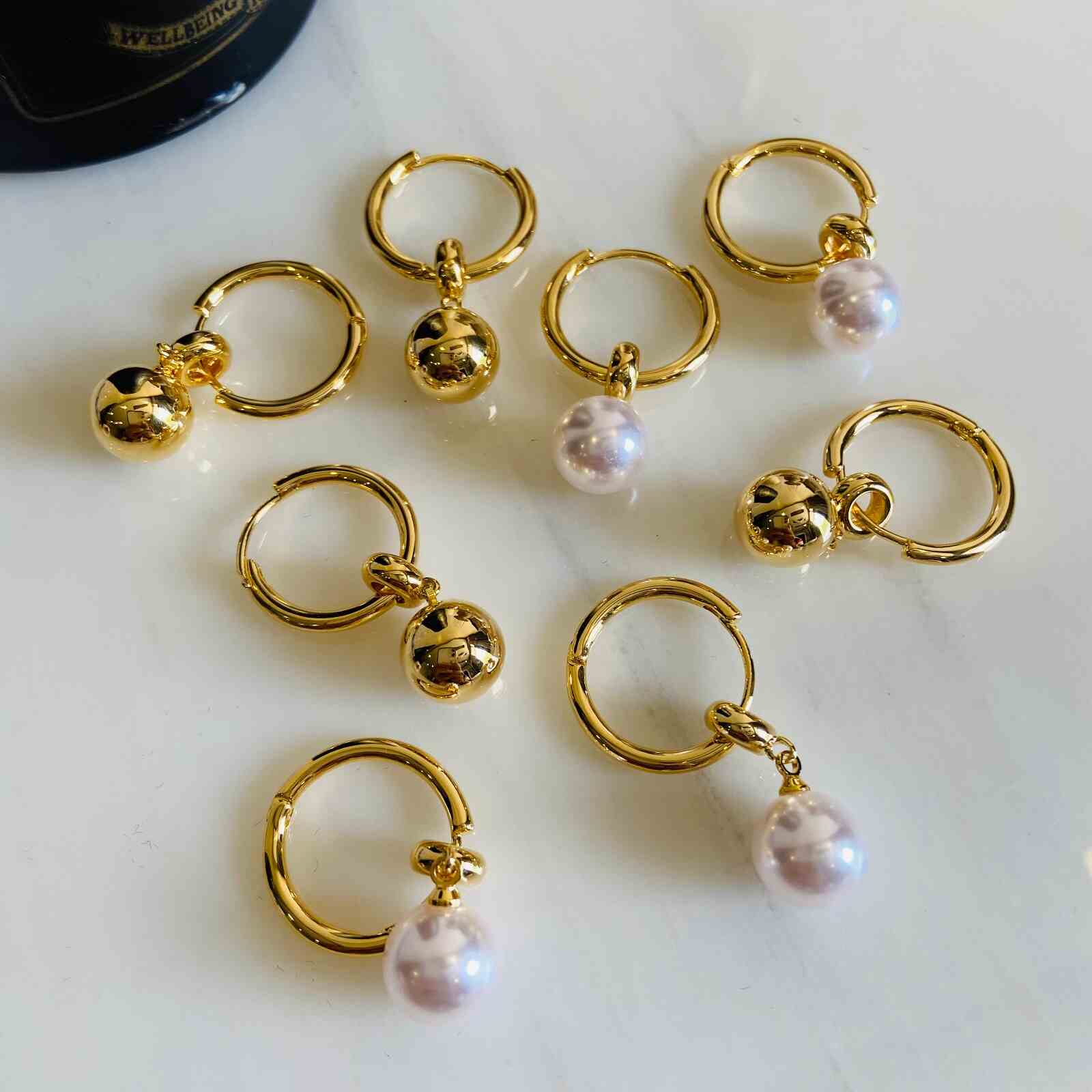 Earrings Gold Pearls Drops - Gold Plated - Premium Collection Fashion Jewellery August - September 2022 Western Jewellery