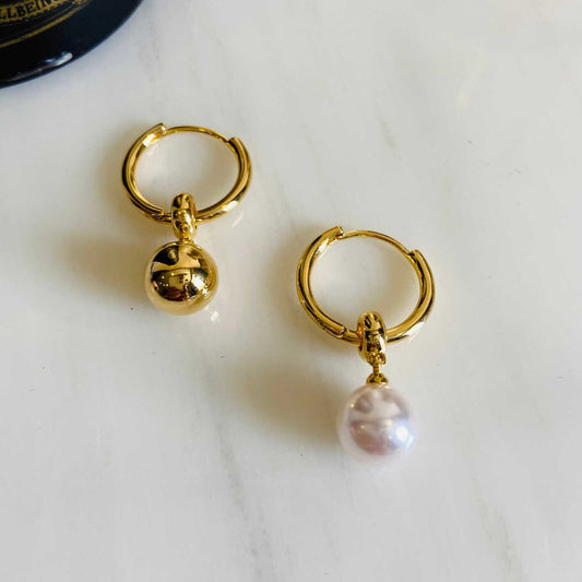 Earrings Gold Pearls Drops - Gold Plated - Premium Collection Fashion Jewellery August - September 2022 Western Jewellery