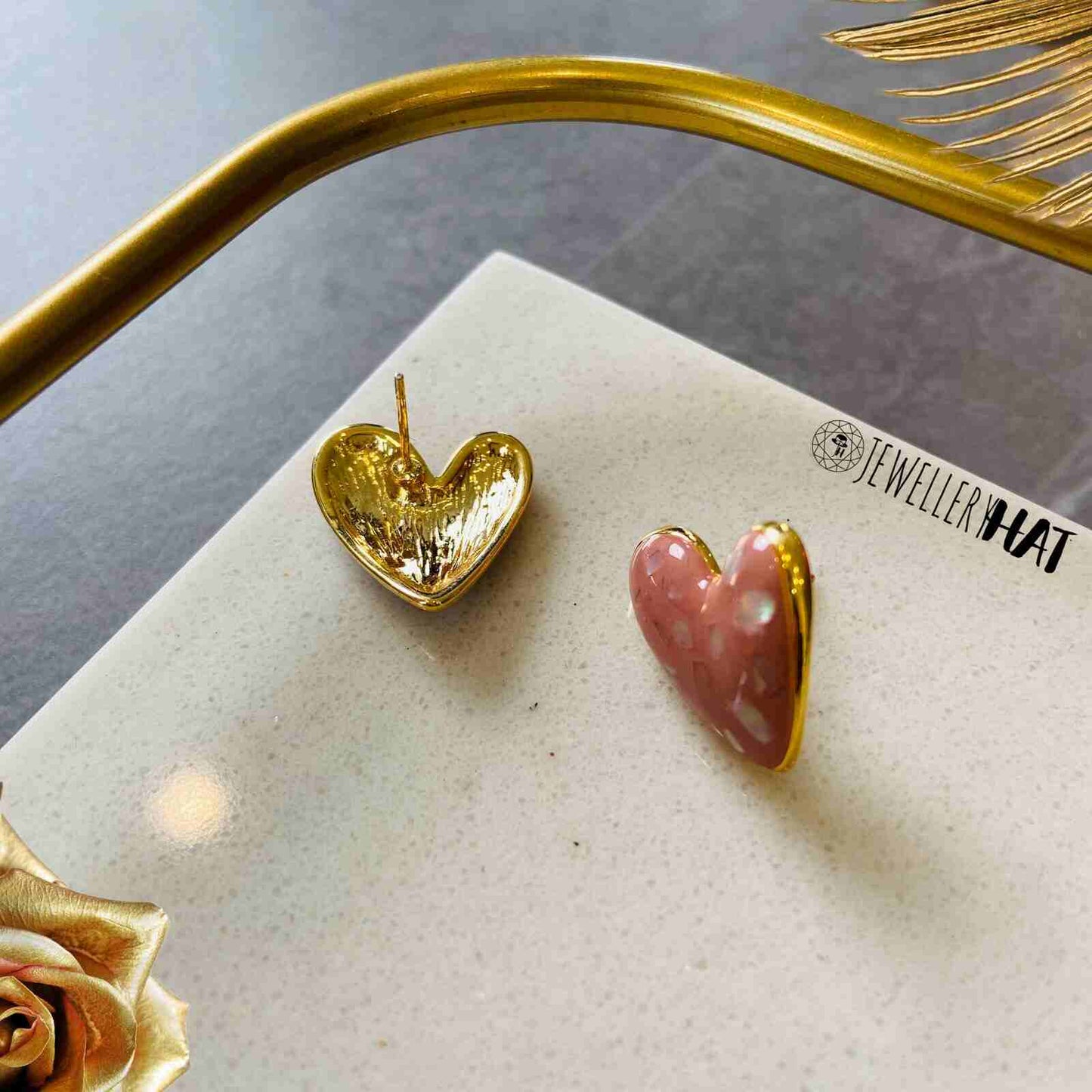 Earrings Heart Shaped Gold