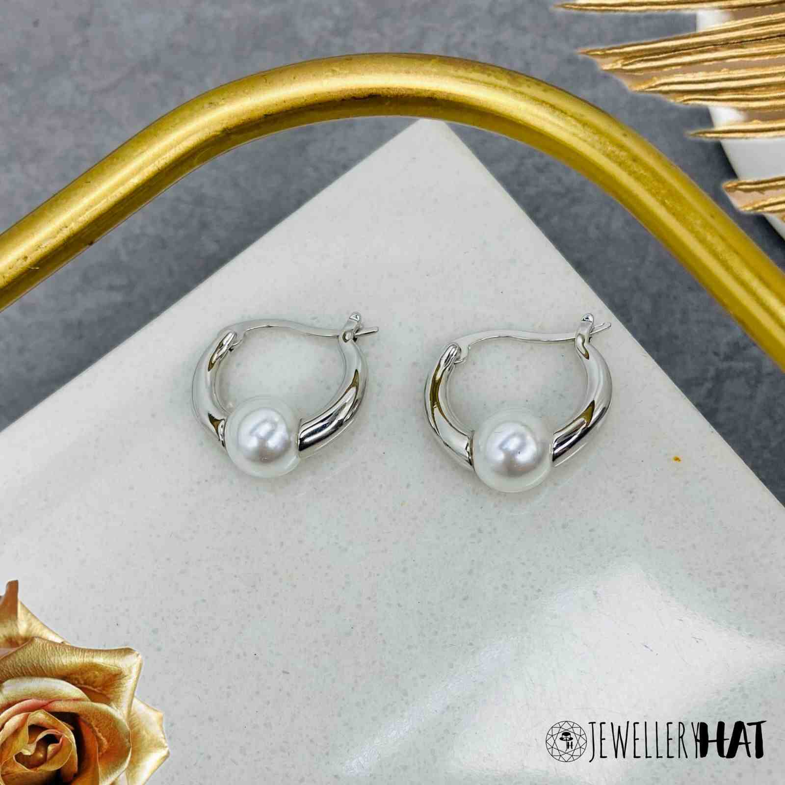 Earrings Pearl Silver