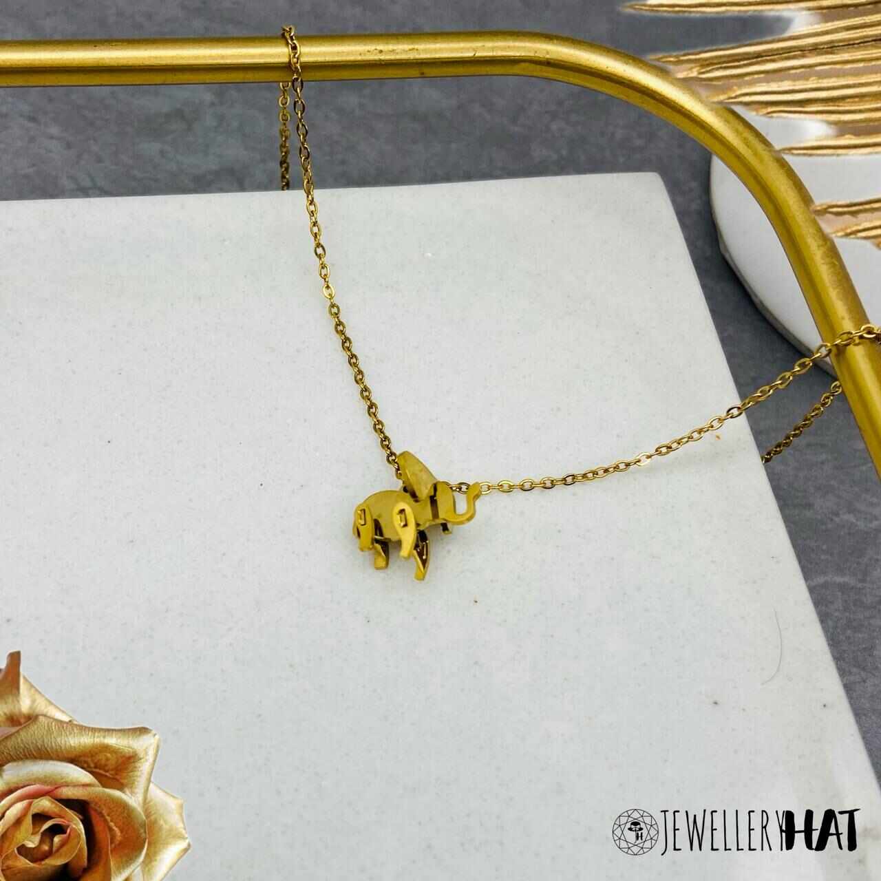 Elephant Necklace | Gold Plated Elephant Necklace for Women | Artificial Jewellery