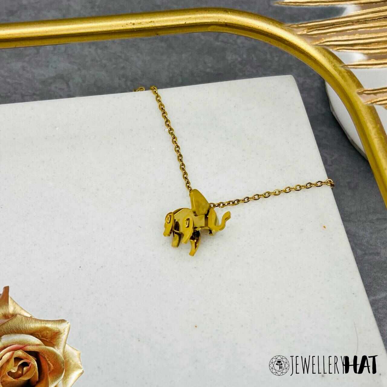 Elephant Necklace | Gold Plated Elephant Necklace for Women | Artificial Jewellery