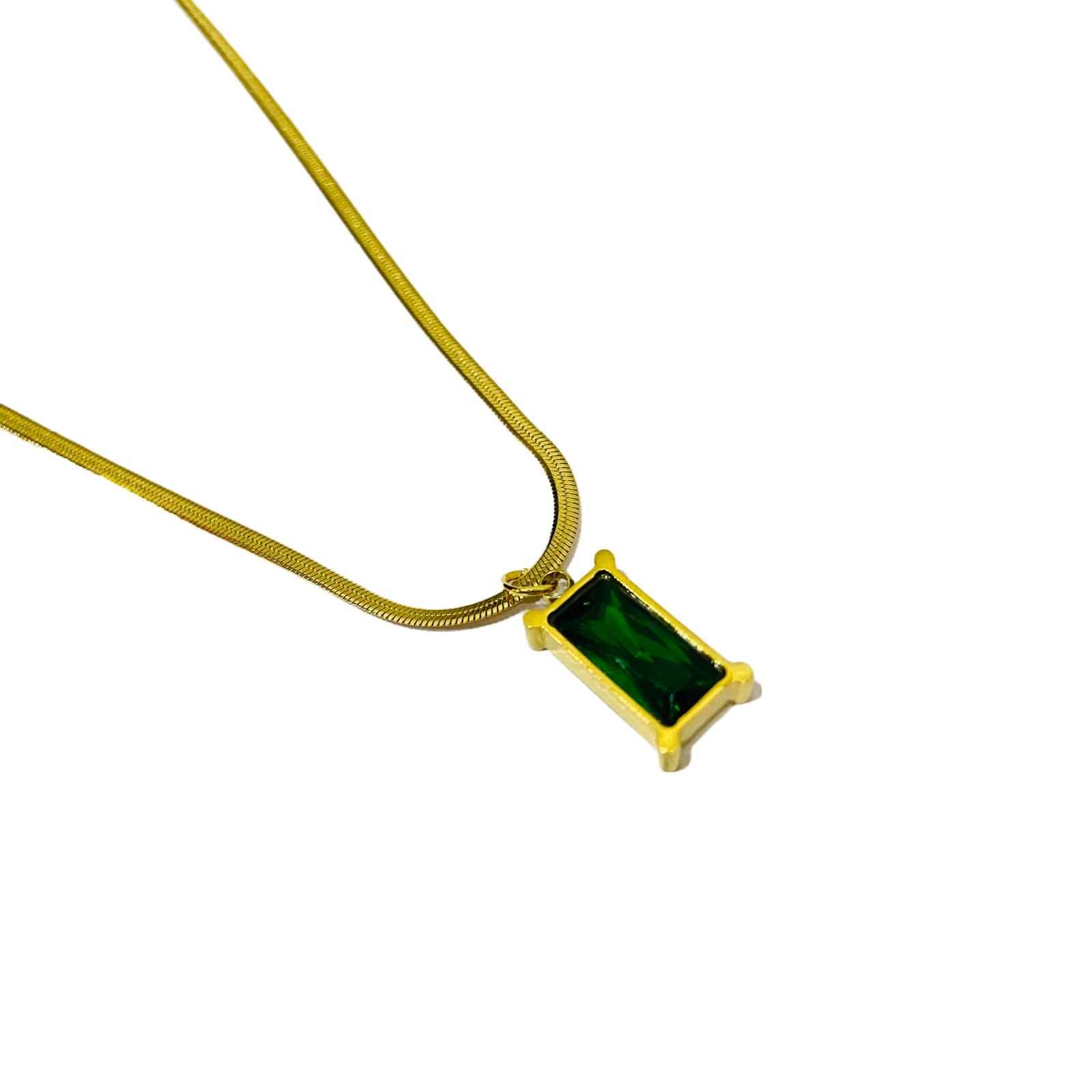 Emerald Necklace | Gold Plated Chain for Women | Artificial Jewelry