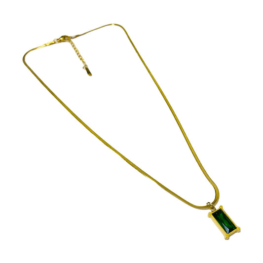 Emerald Necklace | Gold Plated Chain for Women | Artificial Jewelry