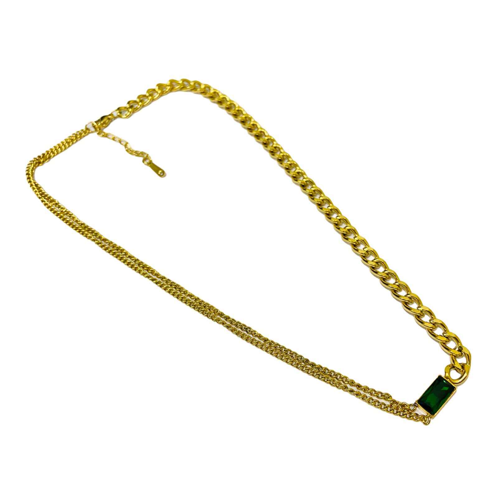 Emerald Pendant | Gold Plated Necklace for Women | Artificial Jewelry