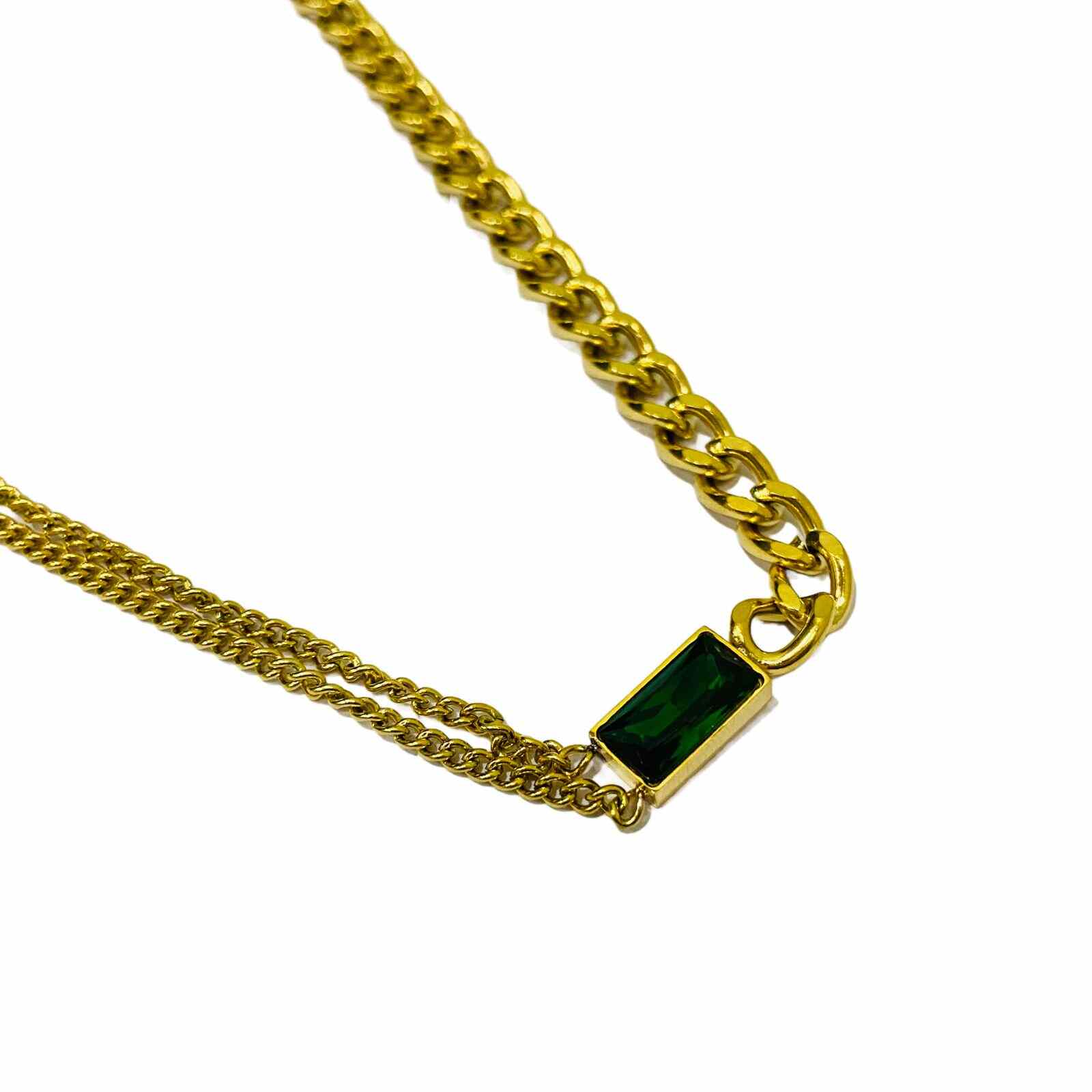 Emerald Pendant | Gold Plated Necklace for Women | Artificial Jewelry