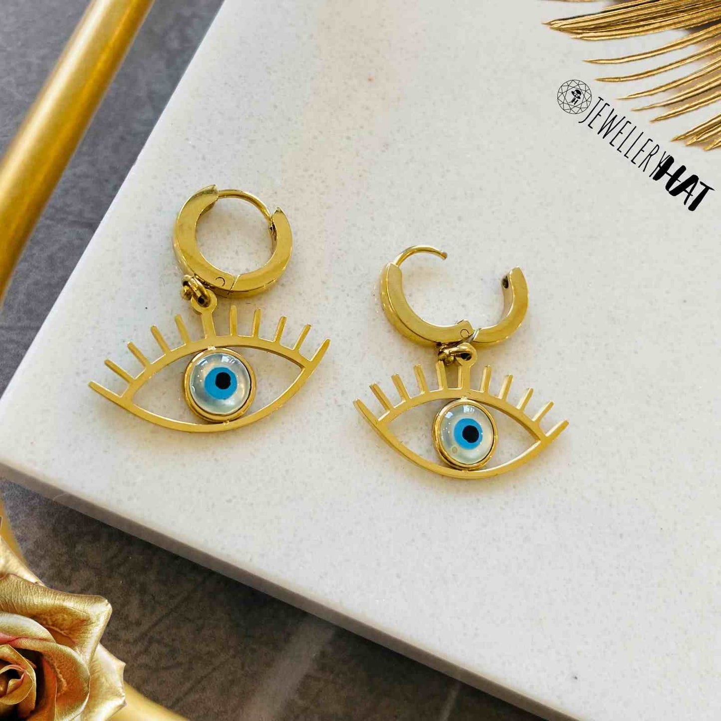 Evil Eye Earrings Gold