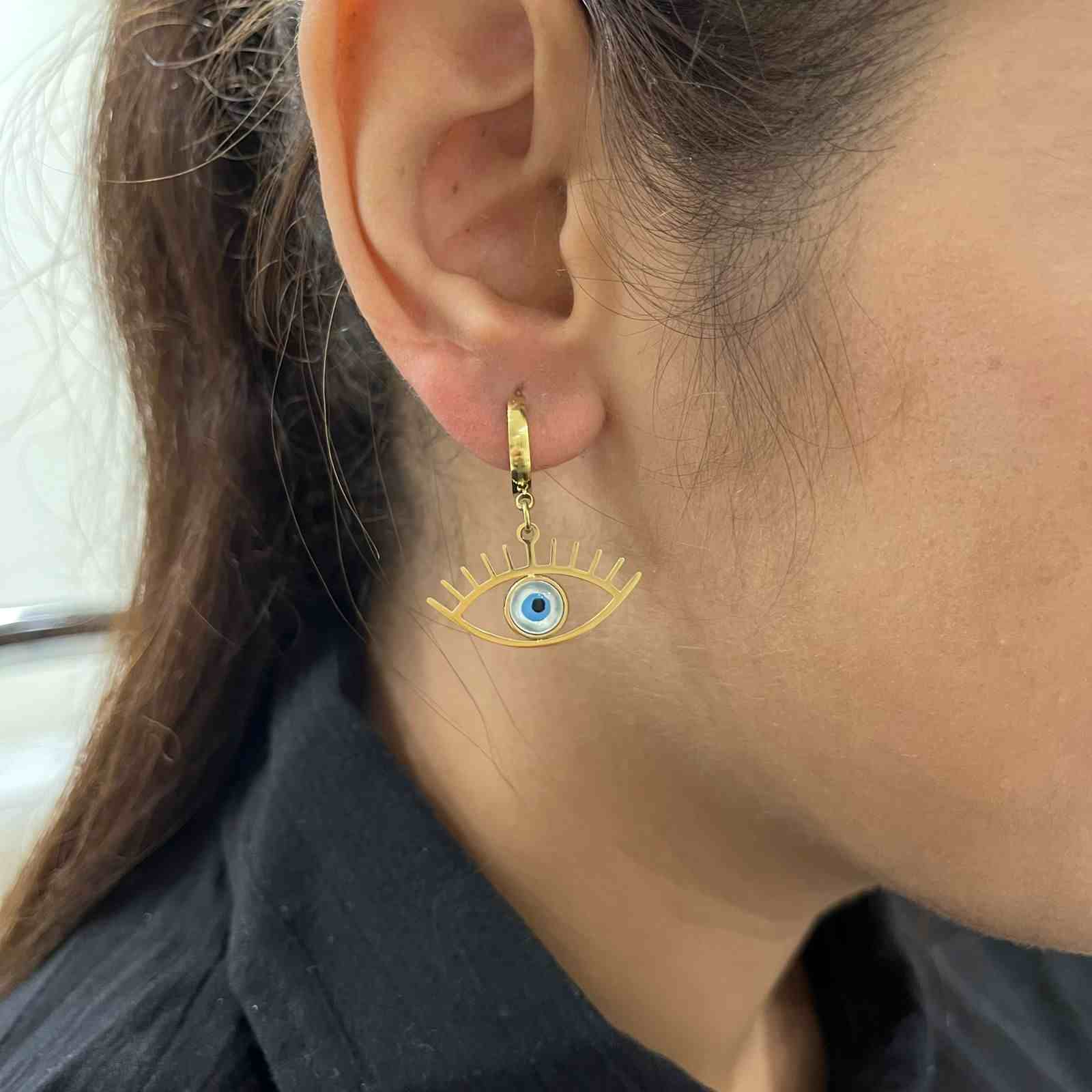 Evil Eye Earrings Gold