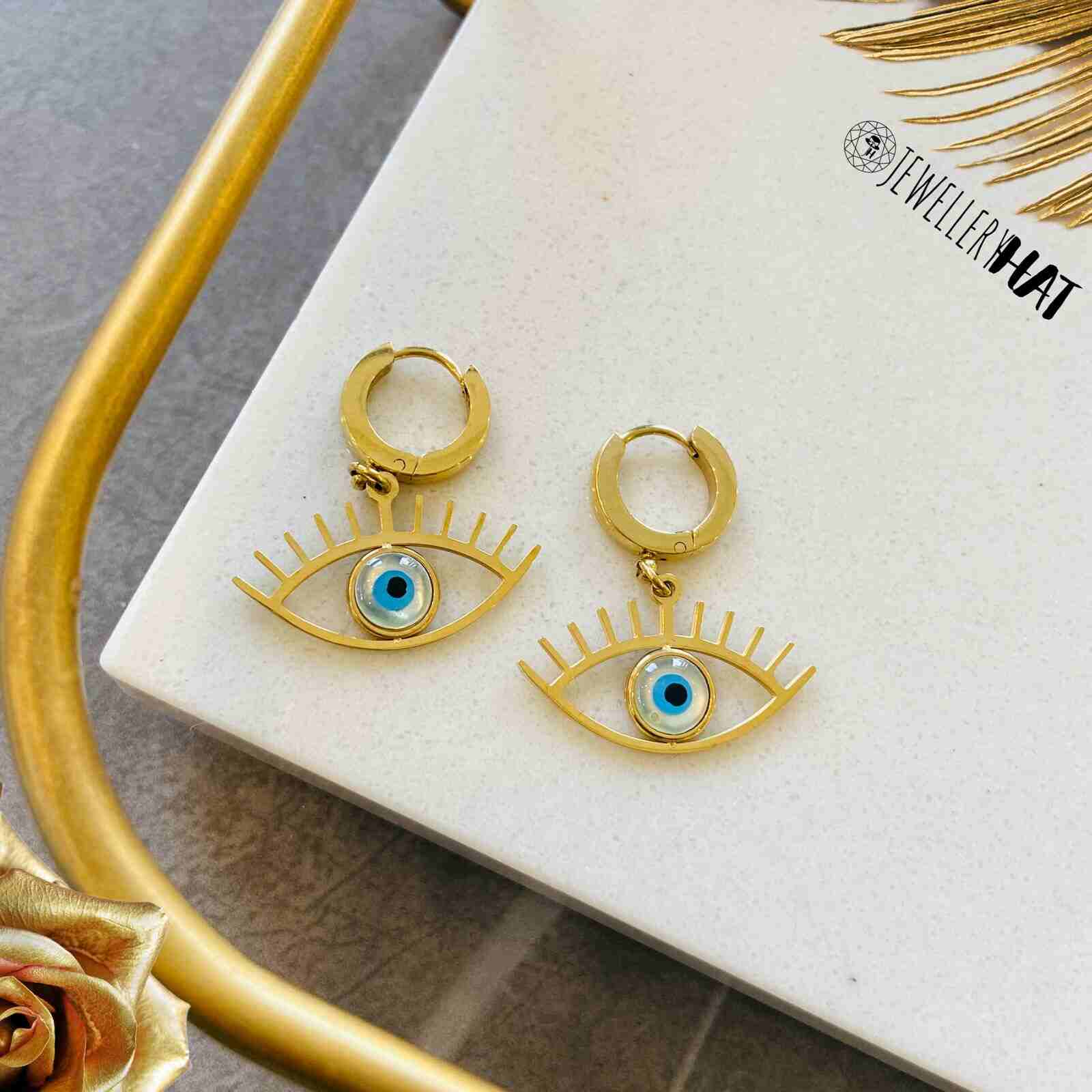 Evil Eye Earrings Gold