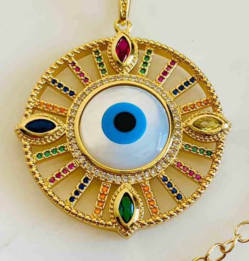Evil Eye Orb Necklace | Handmade Protection | Ebru Jewelry