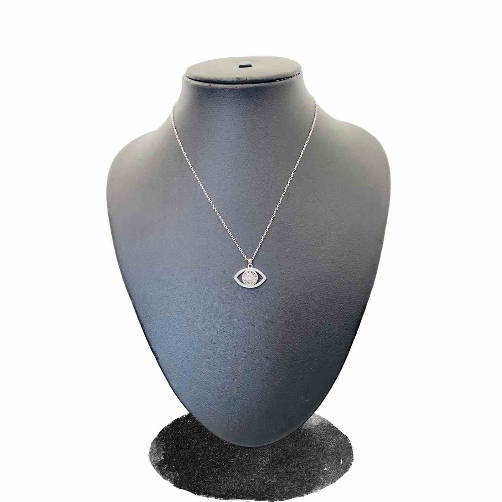 Evil Eye Pendant in Silver | Silver Chain | Imitation Jewellery for Girls