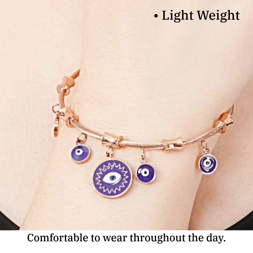 Fancy Bracelet | Evil Eye Rose Gold Plated Bracelet for women | Artificial Jewelry