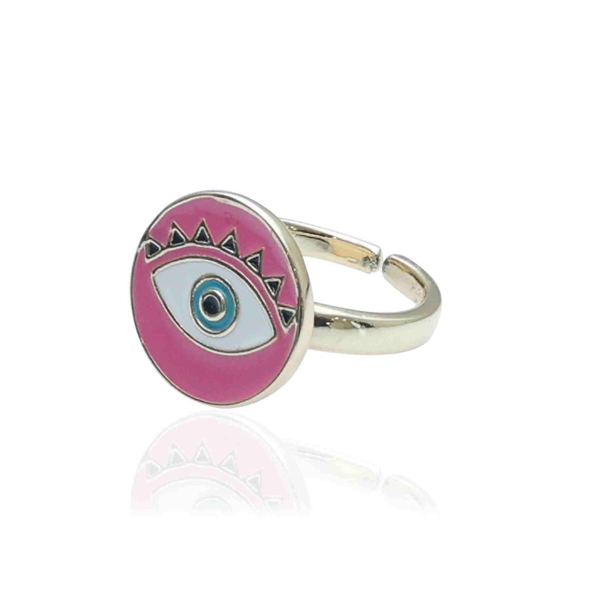 Evil Rings | Pink Ring | Gold Plated Evil Ring for Women | Artificial Jewellery