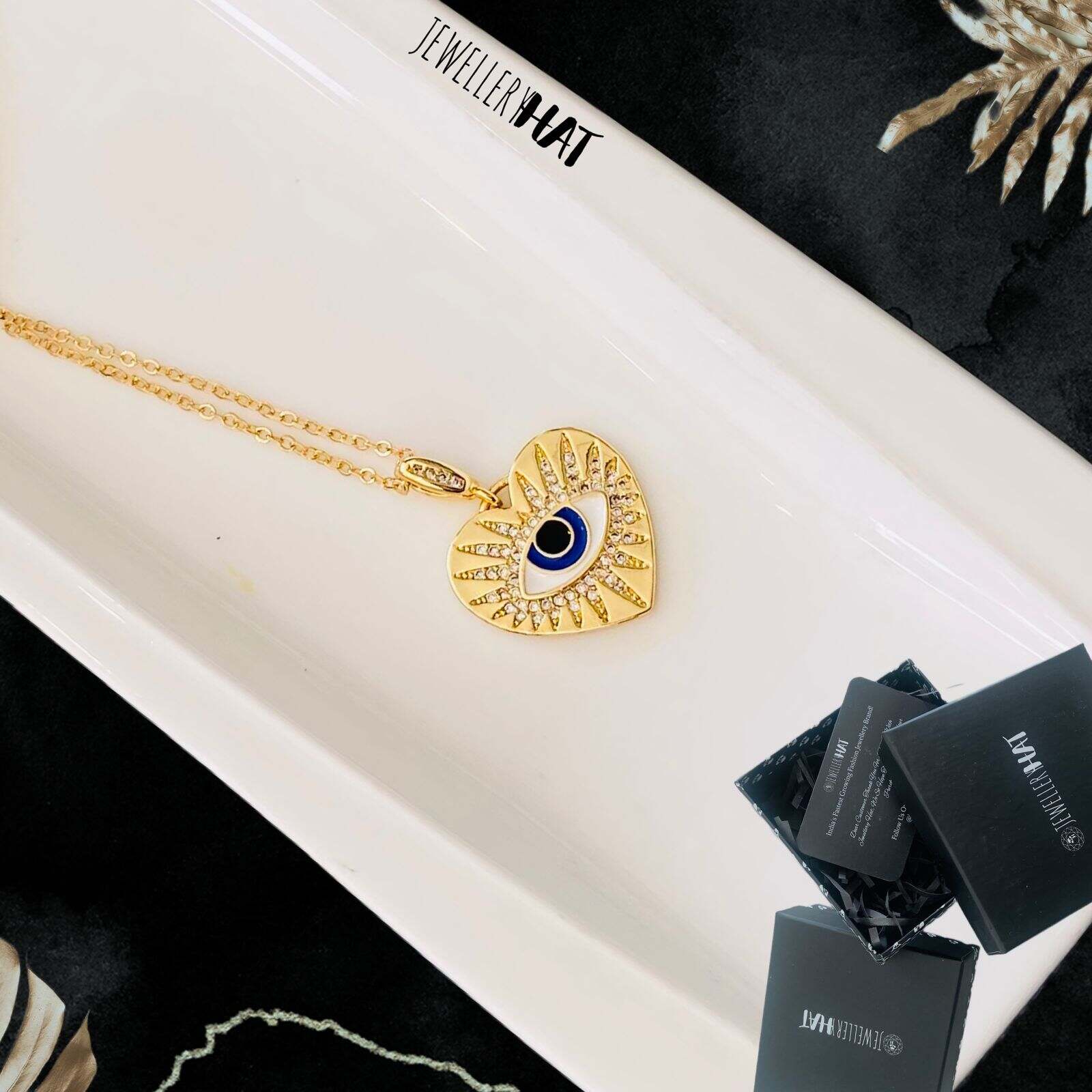 Eye Pendant Necklace | 18k Yellow Gold Plated | Artificial Jewellery for Girls
