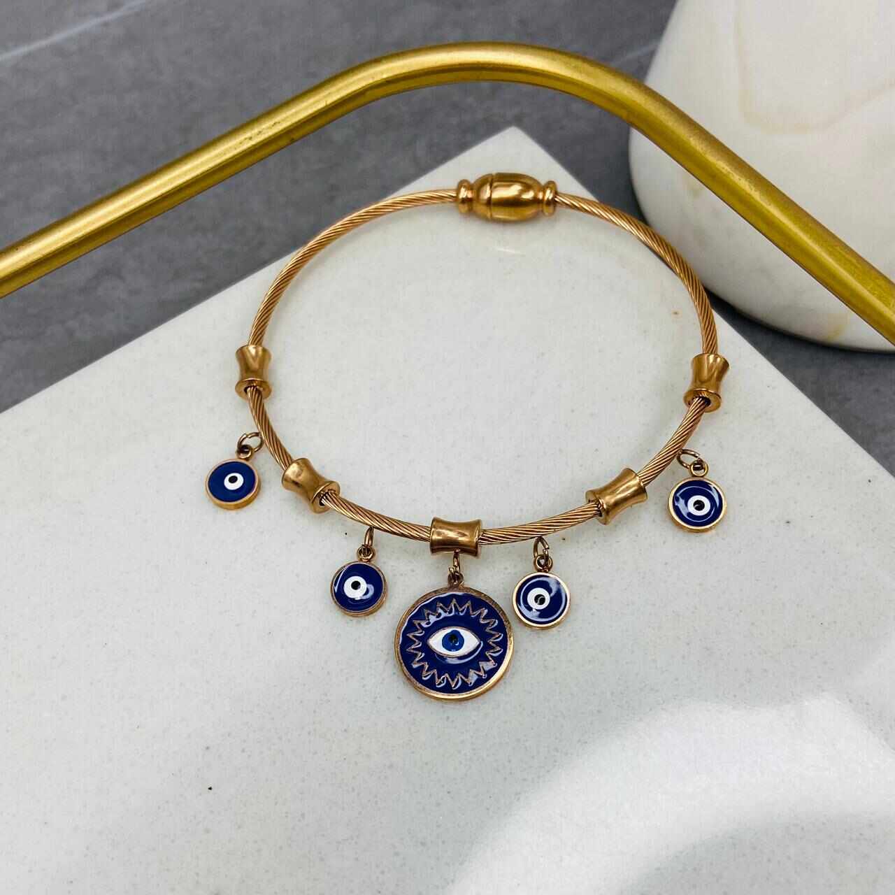 Fancy Bracelet | Evil Eye Rose Gold Plated Bracelet for women | Artificial Jewelry