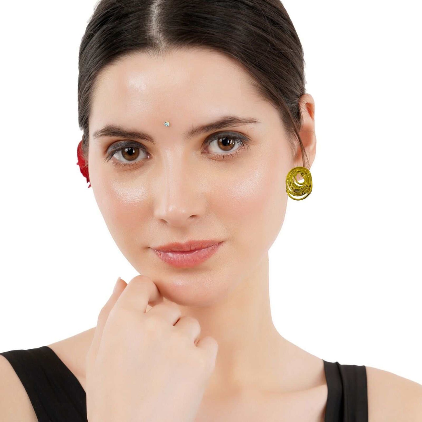 Fancy Gold Earrings | Gold Round Earrings for Girls | Artificial jewelry