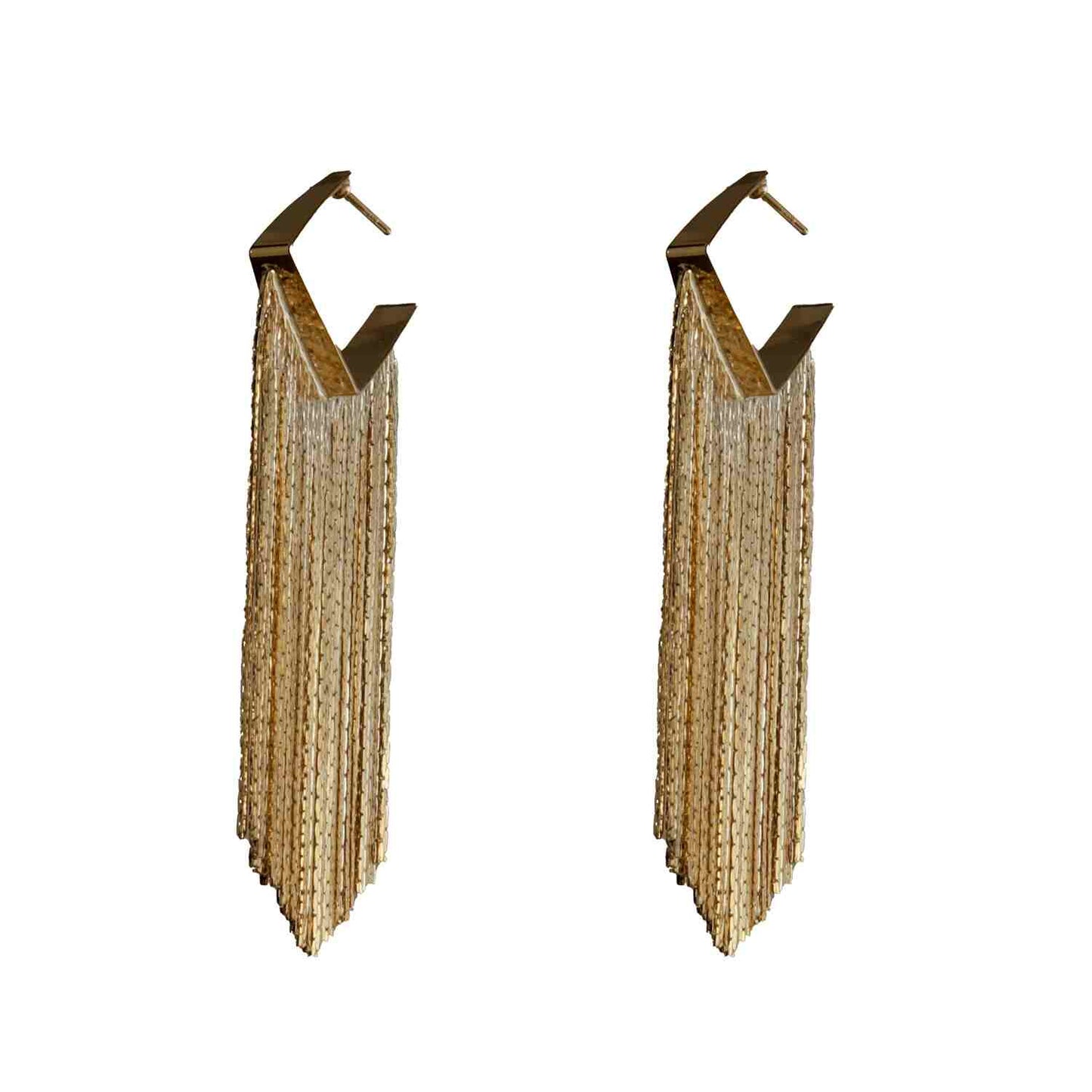 Buytra Women Big Long Chain Earrings Fancy Golden Tassel Chains Ear Charm  Stud Earrings 