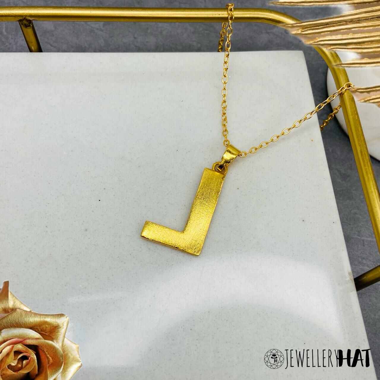 Gold Chain Name Design | Gold Plated L Word Necklace | Initial Jewellery