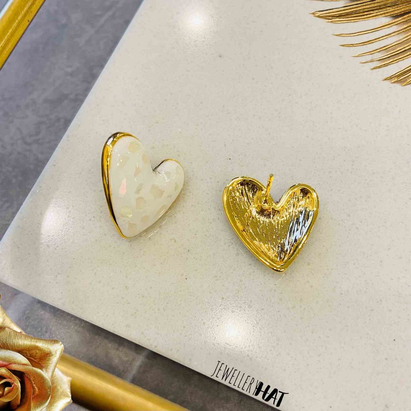 Gold Heart Earrings