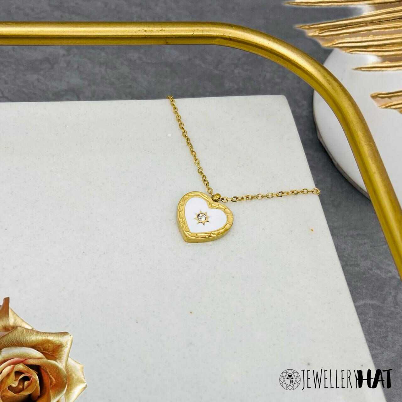 Gold Heart Pendant | Gold Plated Heart Necklace for Women | Artificial Jewellery