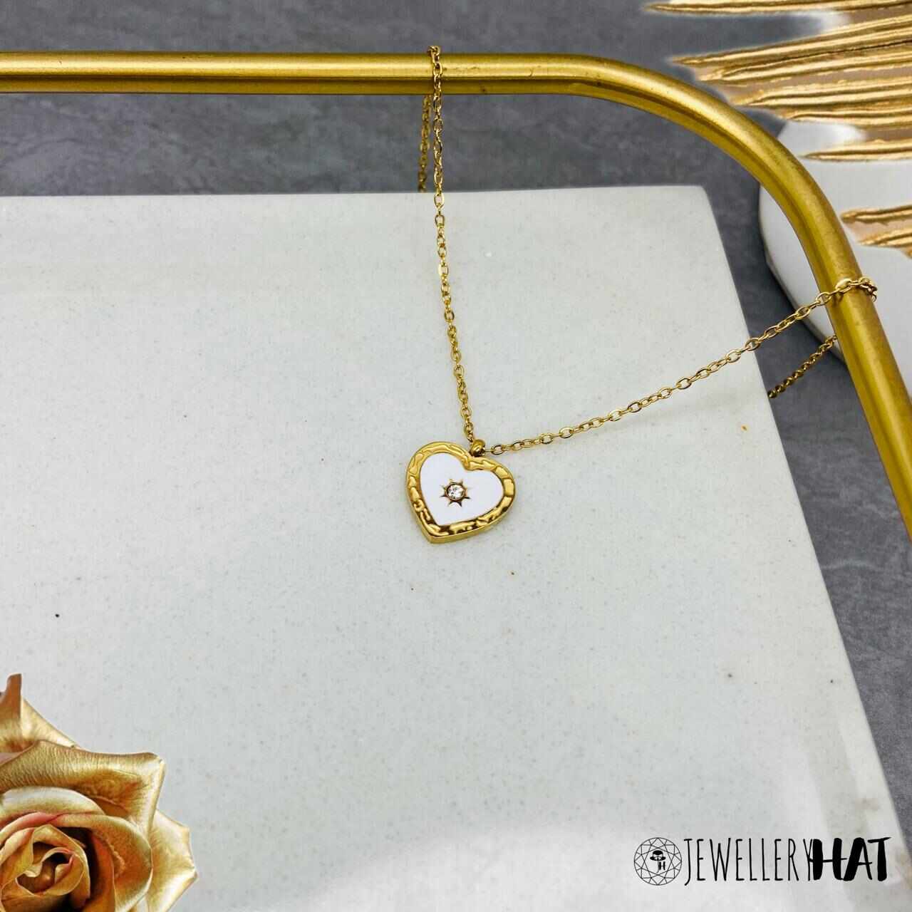 Gold Heart Pendant | Gold Plated Heart Necklace for Women | Artificial Jewellery