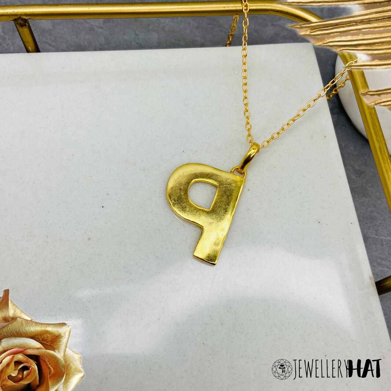 Gold Name | Gold Plated P Word Necklace for Girls | Initial Jewellery