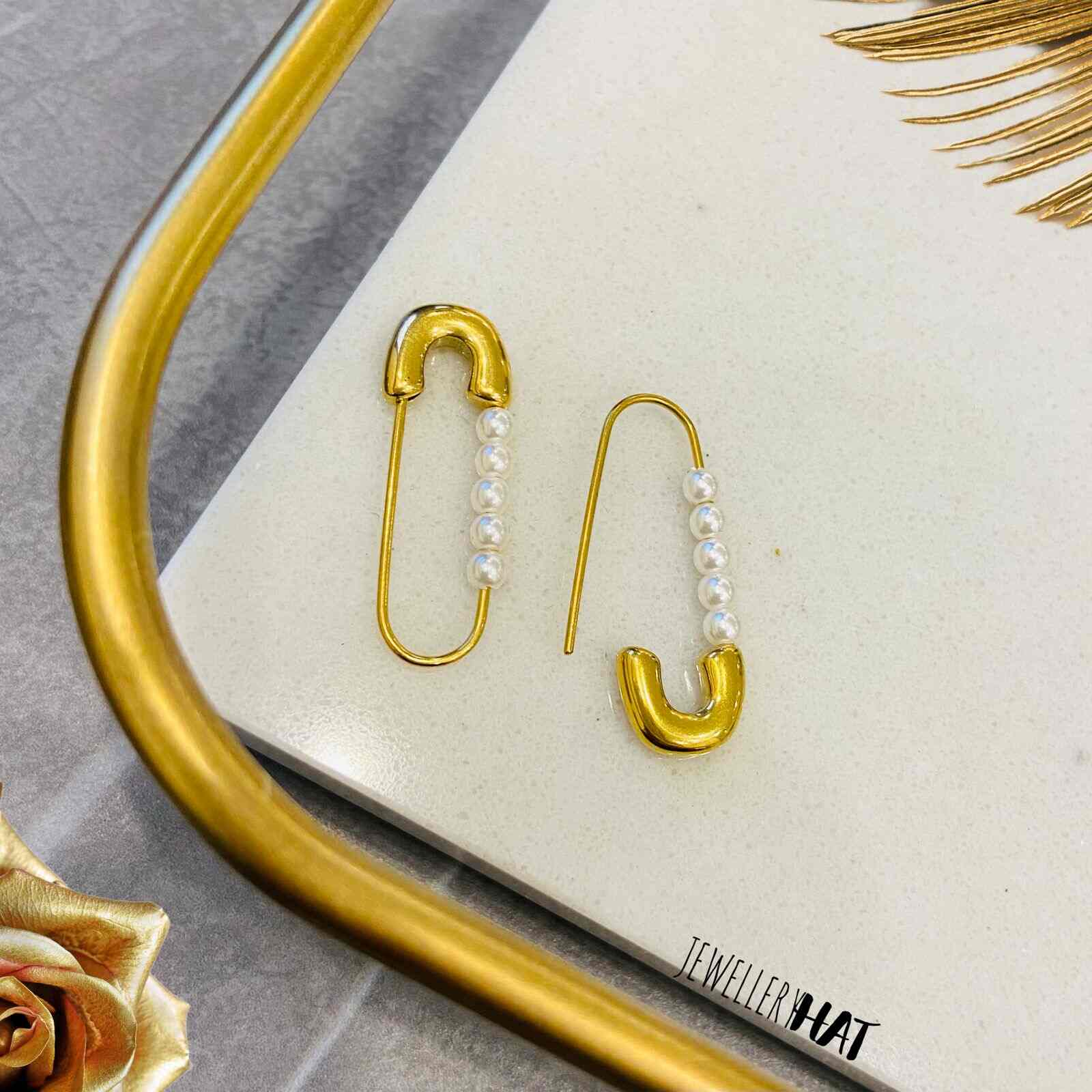 Gold Pin Earrings