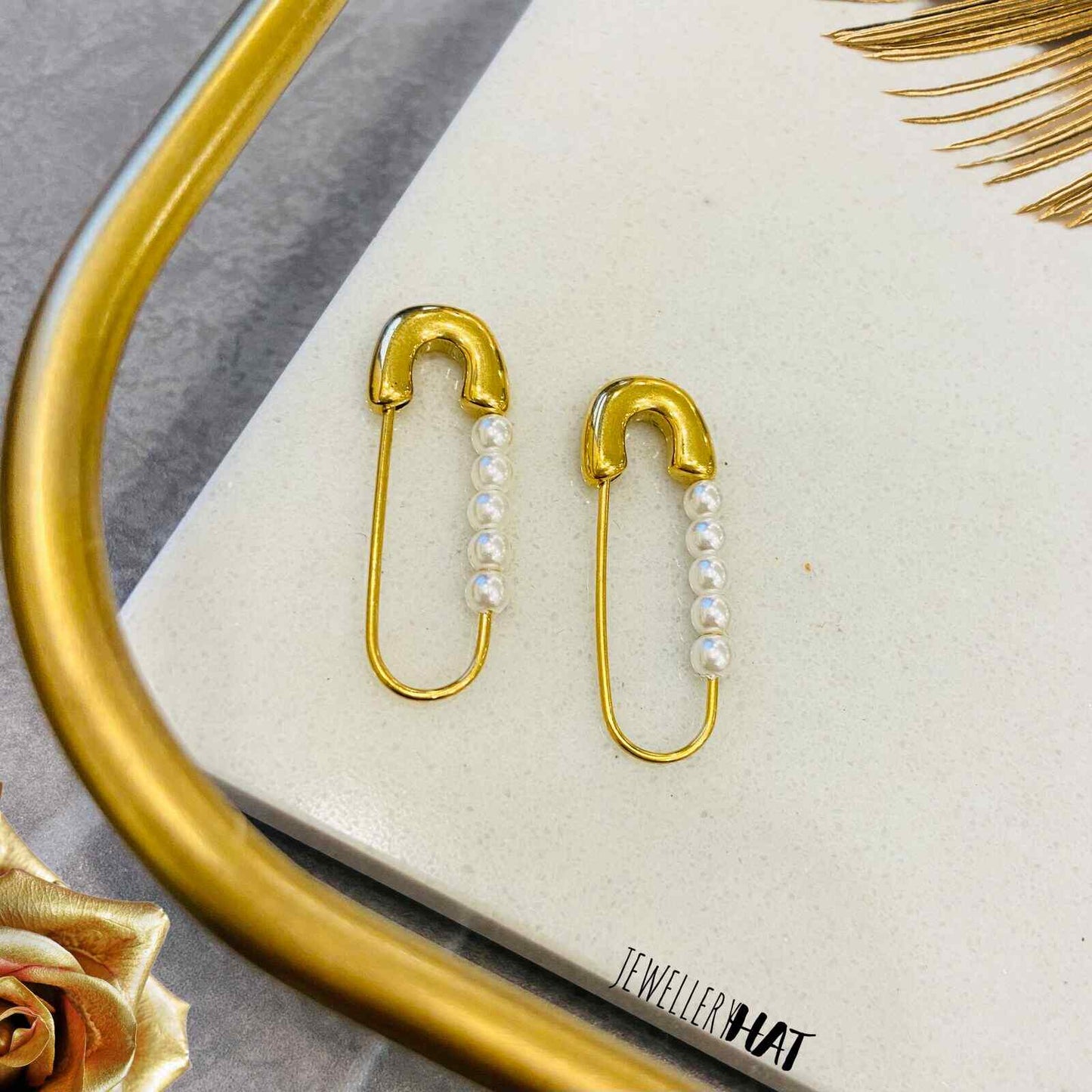 Gold Pin Earrings